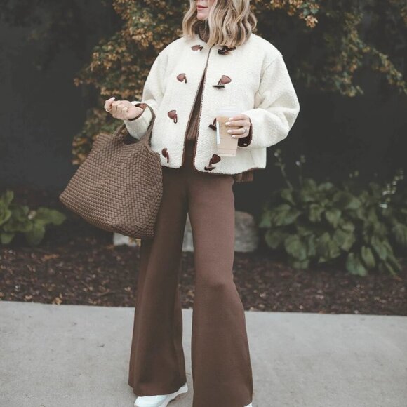 Jenni Kayne Pants - Splendid x Cella Jane | Wide-Leg Sweater Pants | Cocoa/Brown | Size M | Like New